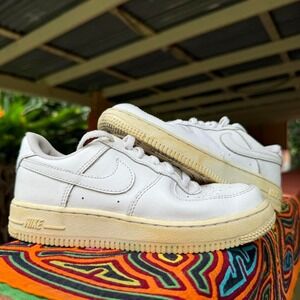 Nike Air Force 1 Sneakers Kids Size 1Y Youth White Tenis Shoes 314193-117 AF1